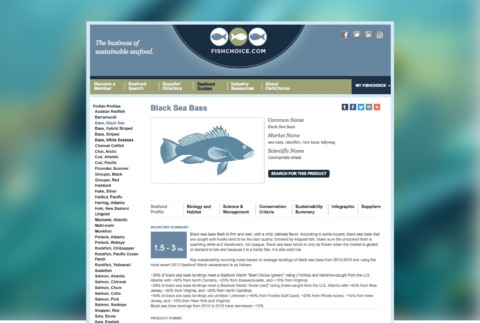 Sustainable Seafood Website for FishChoice Sustainable Seafood Website for FishChoice