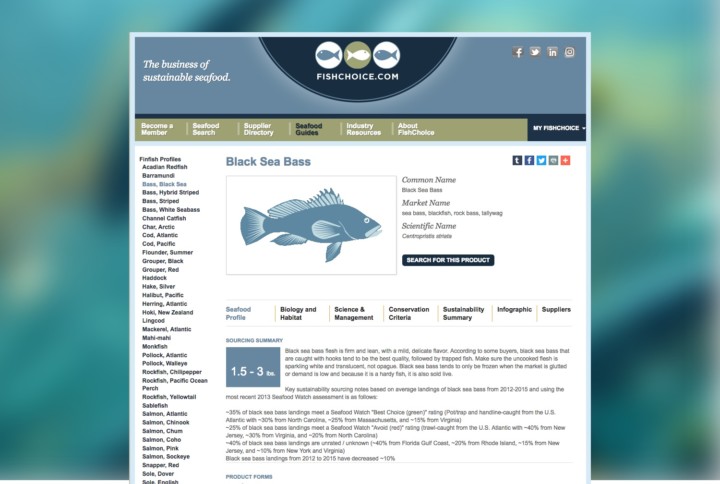 Sustainable Seafood Website for FishChoice