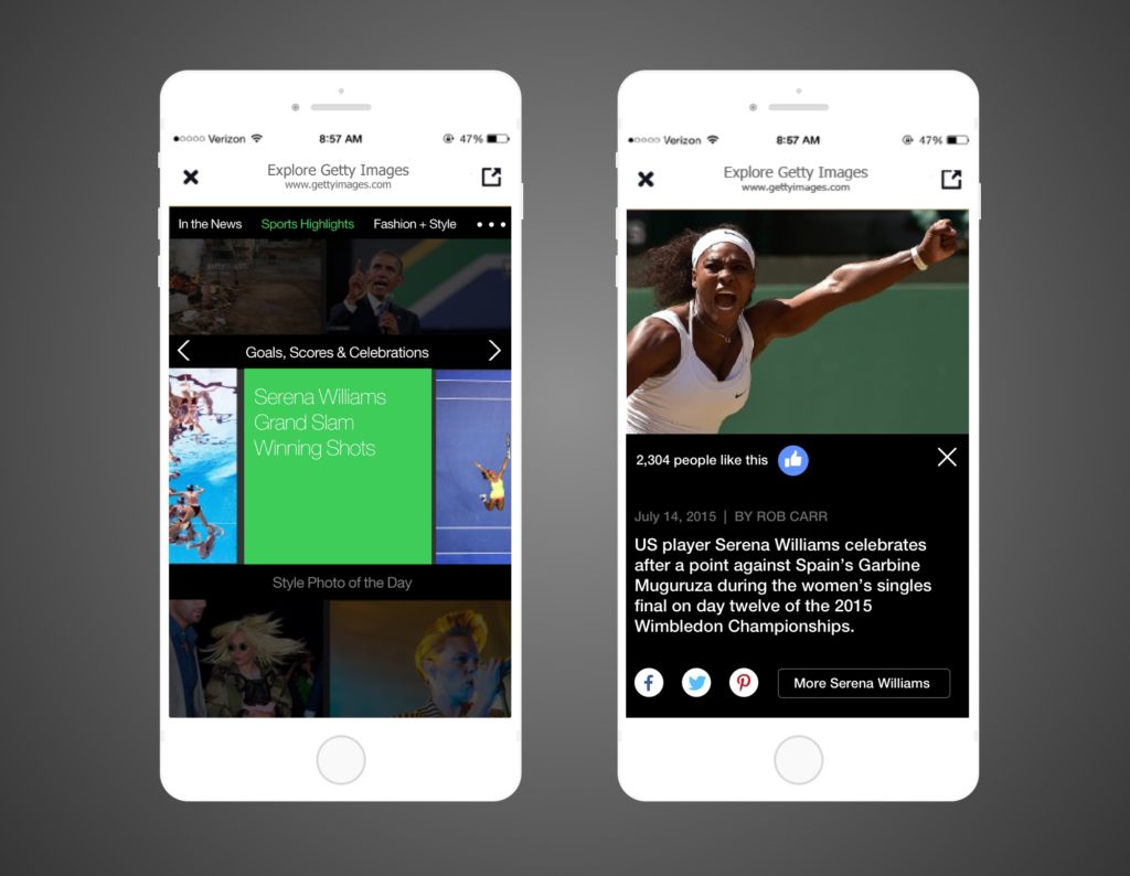 Facebook Notify mobile screens