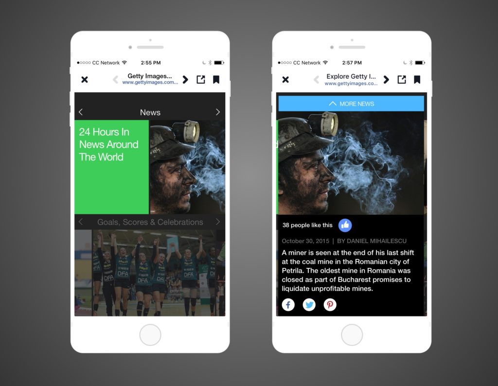 Facebook Notify mobile screens